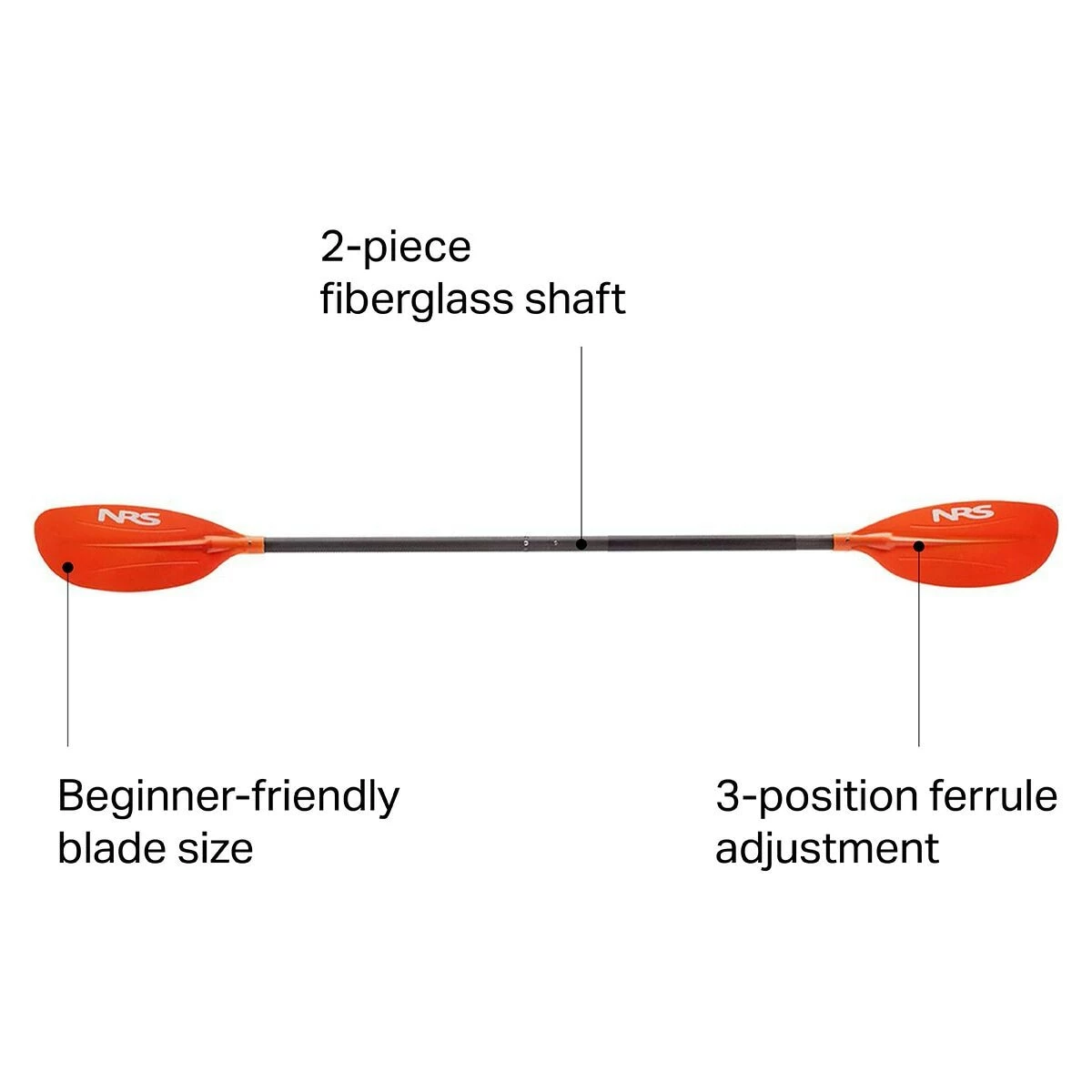 NRS Recreational Paddles Ripple Kayak Paddle 4 NRS Recreational Paddles Ripple Kayak Paddle - Image 2